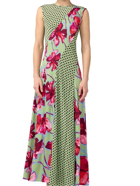 Diane Von Furstenberg Dresses & Skirts - Diane Von Furstenberg Sleeveless Maxi Dress in Sage Green with Pink Floral